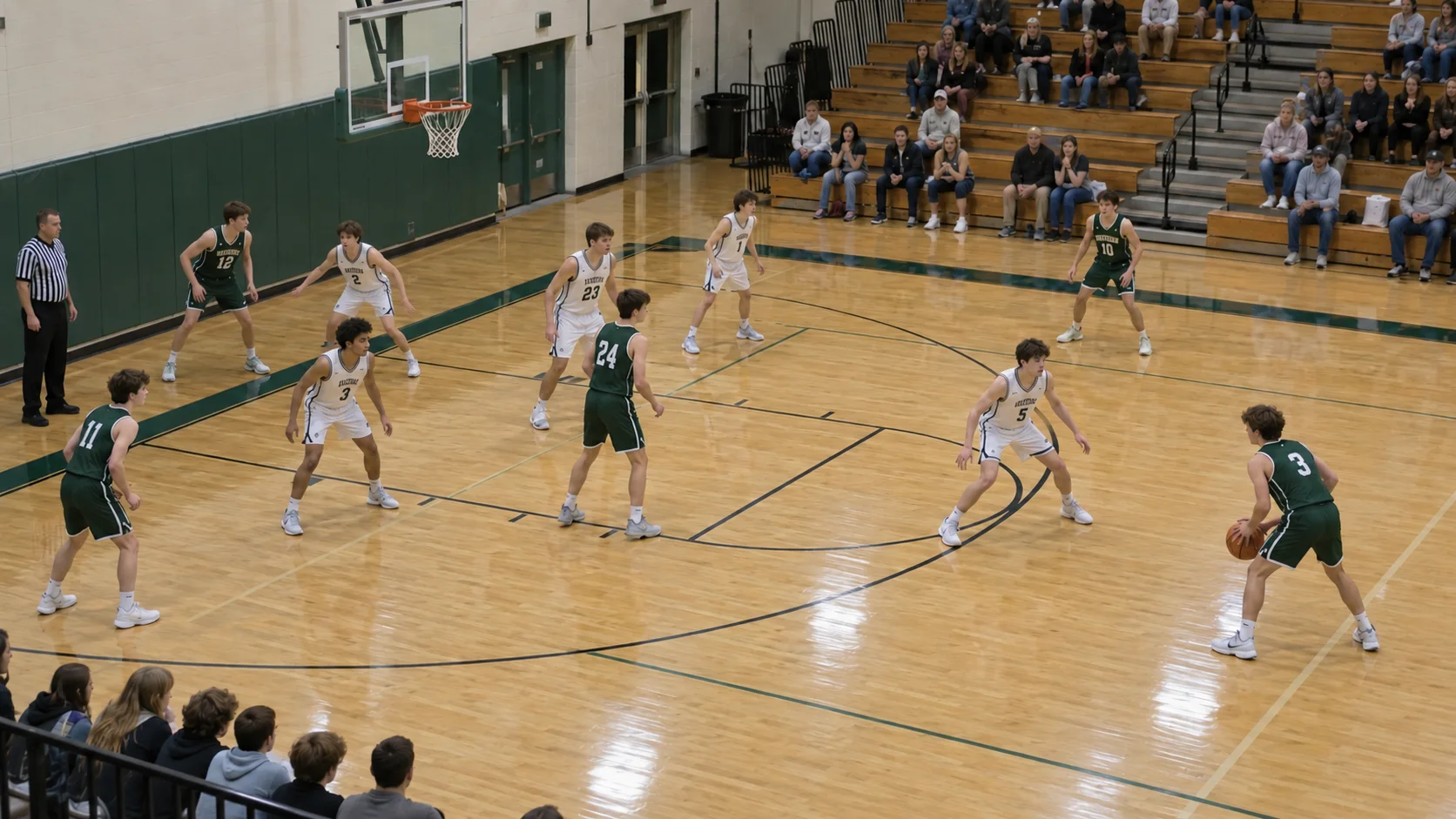 Basketball game action