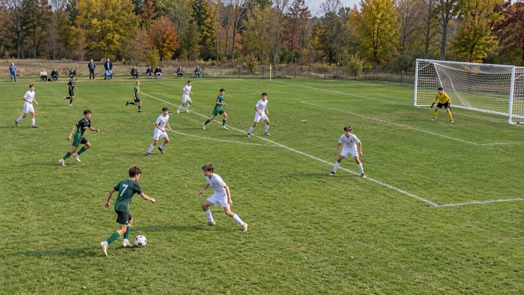 Soccer game action